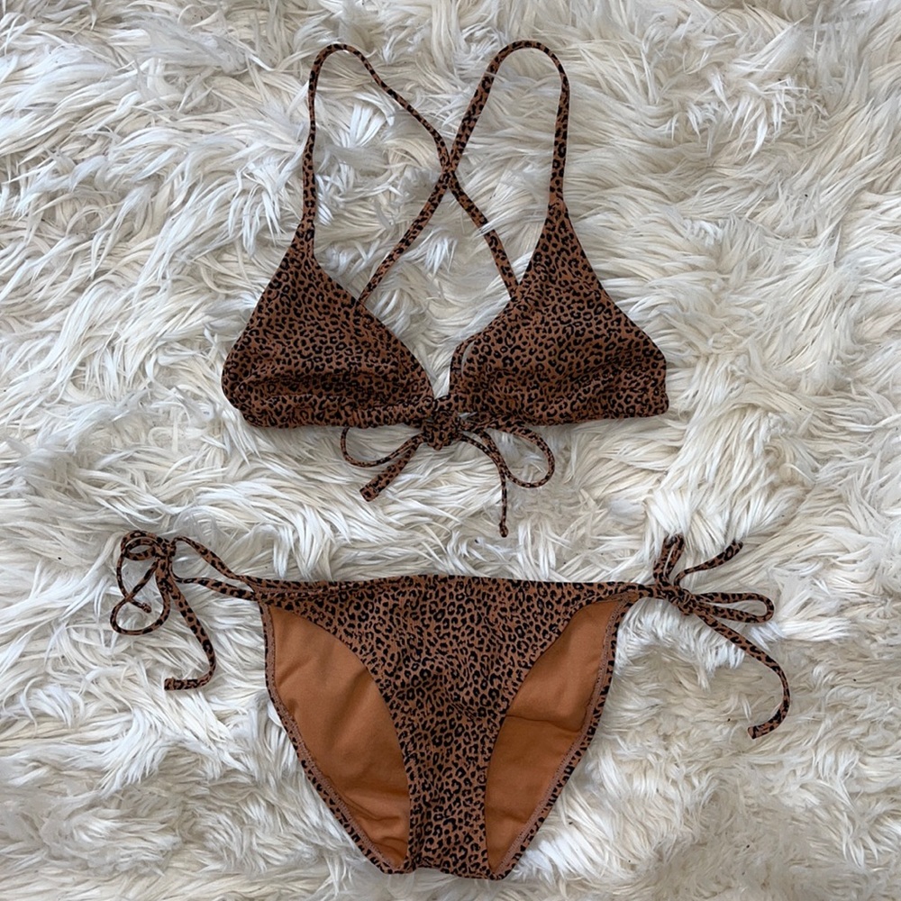 XHILARATION leopard string bikini
